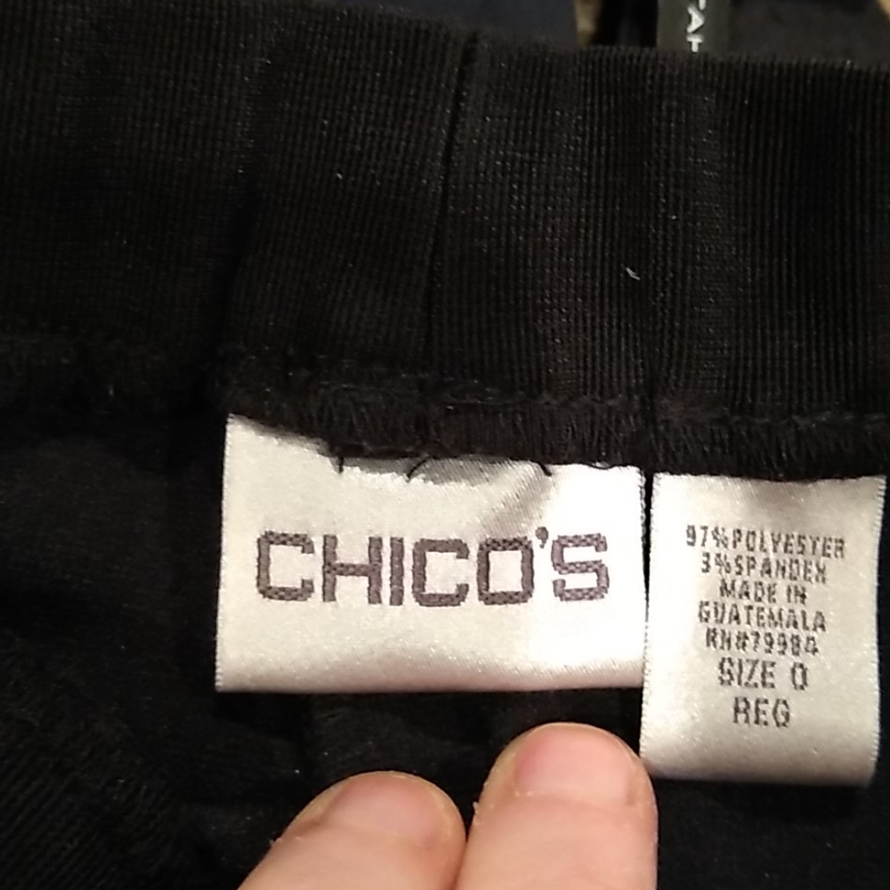 Chico's Black stretch pants Tights Ribbed size 4, nwt - Picture 4 of 8